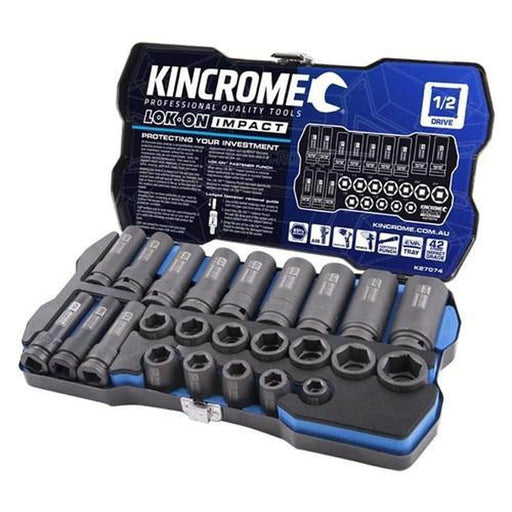 Kincrome Kincrome K27074 24 Piece Metric 1/2" Square Drive Lok-On Impact Socket Set