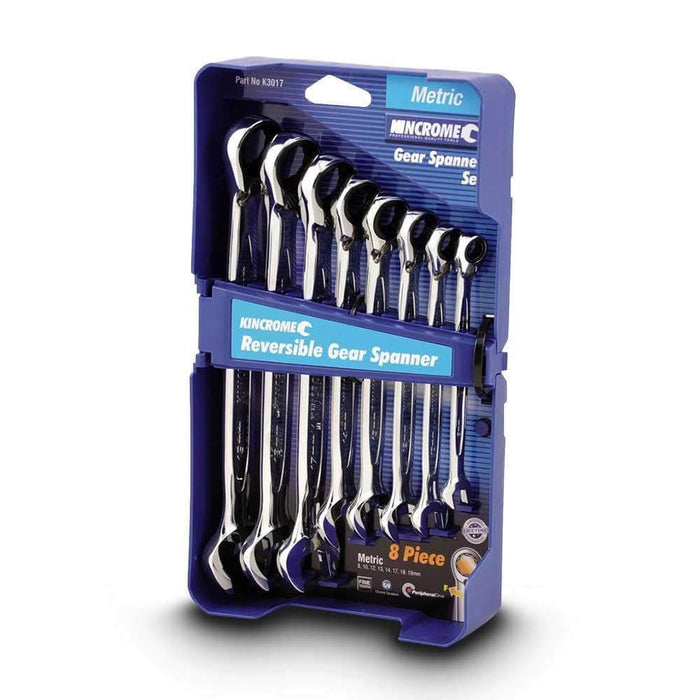 Kincrome Kincrome K3017 8 Piece Metric Reversible Combination Ratcher Spanner Set