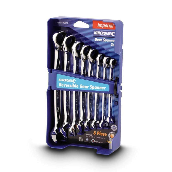 Kincrome Kincrome K3018 8 Piece SAE Reversible Combination Ratcher Spanner Set