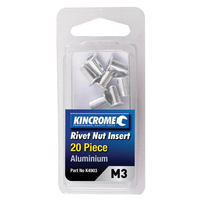 Kincrome Kincrome K4903 20 Piece M3 Aluminium Rivet Nut Insert Set