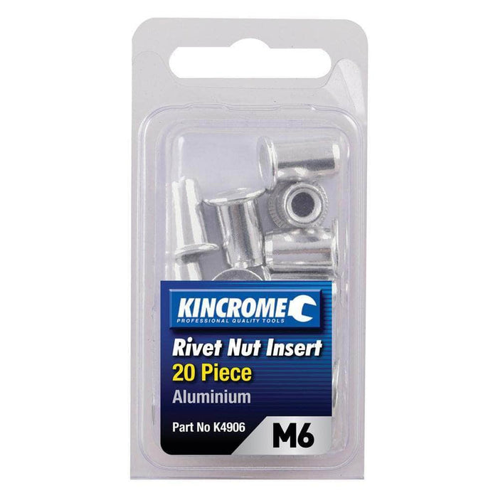 Kincrome Kincrome K4906 20 Piece M6 Aluminium Rivet Nut Insert Set