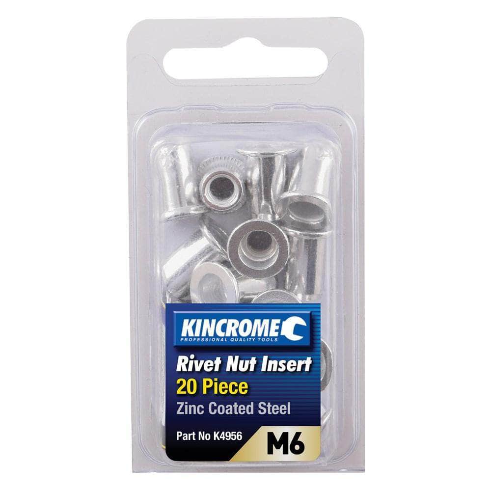 Kincrome Kincrome K4956 20 Piece M6 Zinc Coated Steel Rivet Nut Insert Set
