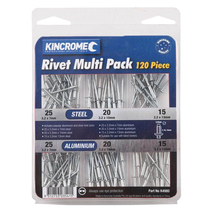 Kincrome Kincrome K4980 120 Piece Multi Pack Rivet Set