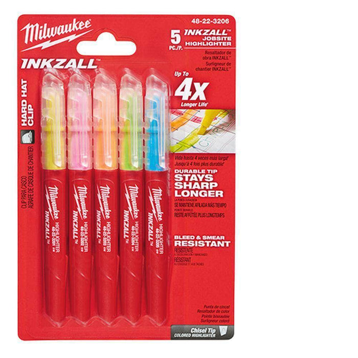 Milwaukee Milwaukee 48223206 Pack Coloured INKZALL Highlighters