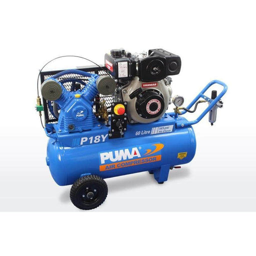 Puma Puma P18Y-ES 60L 4.7HP Yanmar Electric Start Diesel Belt Drive Air Compressor