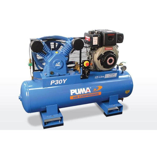Puma Puma P30Y-ES 125L 6.7HP Electric Start Yanmar Diesel Belt Drive Air Compressor