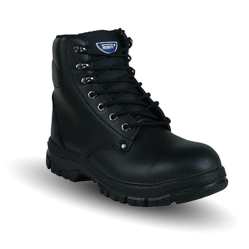 Team Team HTB-9 Size 9 Black Hightop Safety Zip Up Ankle Boots